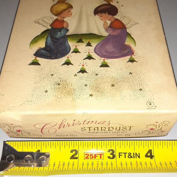 MCM Vintage Christmas Cards * 5 Boxed Cards / 4 Envelopes * Stardust c1950-60 - Picture 6 of 13